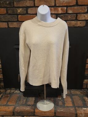 American Eagle Outfitters Cream Textured Crewneck Sweater